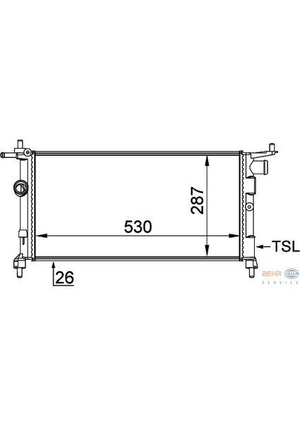 Radyatör Corsa B-Tıgra-Combo 1.2-1.4-1.4 16V Klimasız Mek 530X285X34