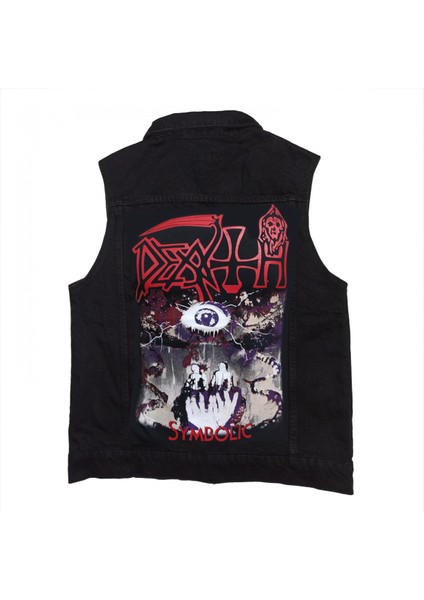 Death Symbolic Siyah Kot Yelek