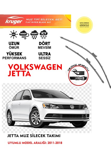 Volswagen Jetta Muz Silecek Takımı 1.2 1.4 1.6 Motor Araca Özel Aparat 2011 - 2018 Arası