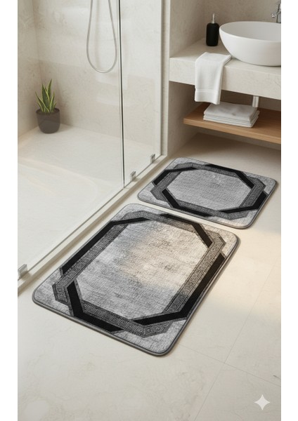 Banyo Paspas Takımı 2'li Set Kaymaz Tabanlı Yıkanabilir BB-114 fırsatları