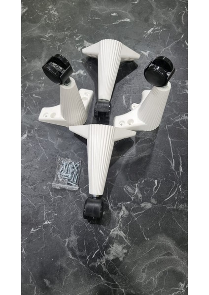 Tekerlekli Sihirli Masa Sehpa Puf Ünite Ayağı 20 cm Ceviz Ayak 4 Adet Vida modelleri