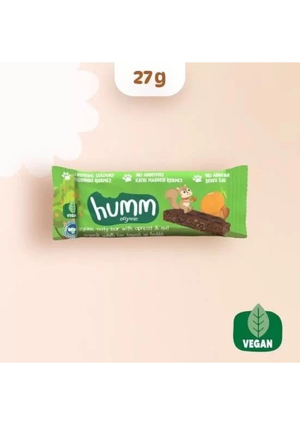 Buğz Humm Organik Vegan Kayısılı ve Fındıklı Yulaf Bar - 27G