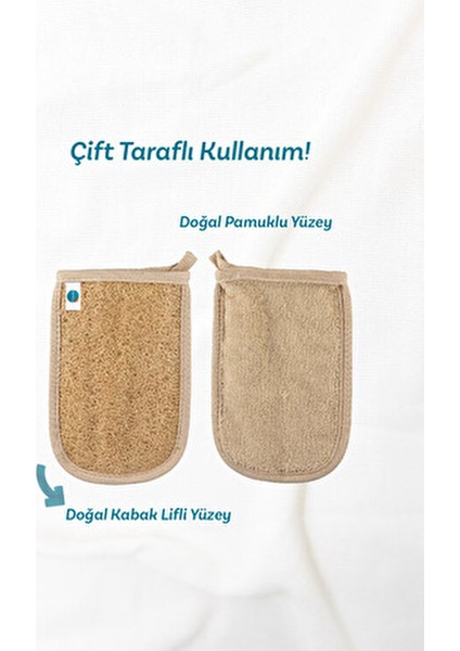 Doğal Kabak Banyo Kese Eldiveni ve 6 Adet Peeling Disk