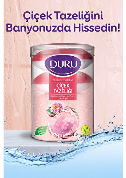 Çiçek Tazeliği Doğal Bitkisel Sabun 16 Adet 4x400 gr Cilt Temizliği İçin