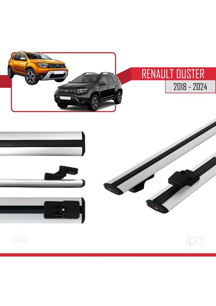 Renault Duster 2 (Hm) 2018 ve Sonrası ile Uyumlu Basıc Model Ara Atkı Tavan Barı Gri 2 Adet modelleri