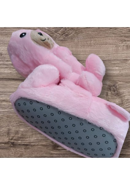 Kadın Panduf Hayvanlı Pembe Pofuduk Peluş Panduf fiyatları