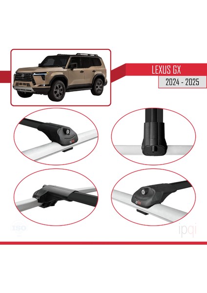 Lexus Gx (Overtrail) 2024 ve Sonrası ile Uyumlu Ace-1 Ara Atkı Tavan Barı Siyah 2 Adet fırsatları