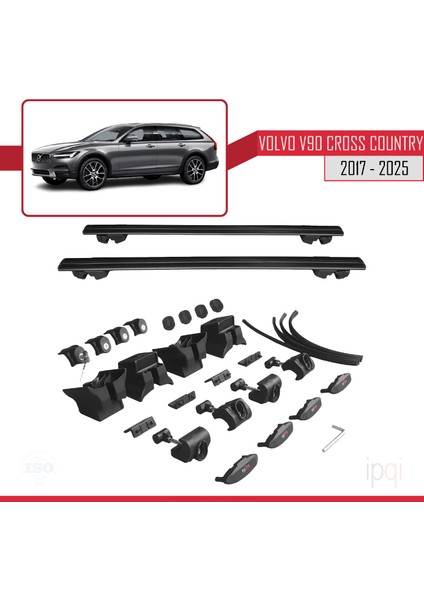 Volvo V90 Iı Cross Country 2017 ve Sonrası ile Uyumlu Hook Model Ara Atkı Tavan Barı Siyah 2 Adet indirimleri