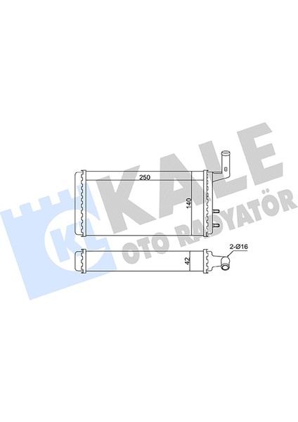Kalorifer Radyatörü Brazıng Versiyonu KL271100 Fıat-Tofaş Skd Murat 131 Şahin Doğan Slx 1.6 74 At/mt Borulu-Musluksuz Mekanik 250X140X42