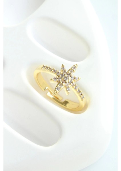 Yeni Sezon Yarım Tur Zirkon Taşlı Kutup Yıldızı Tasarım Ayarlanabilir Kadın Yüzük fiyatları