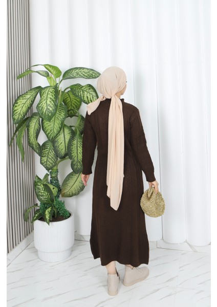 Saç Örgü Şeritli Triko Elbise indirimleri