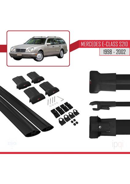 Mercedes E Class S210 Wagon 1998-2002 Arası ile Uyumlu Fly Model Ara Atkı Tavan Barı Siyah 2 Adet indirimleri