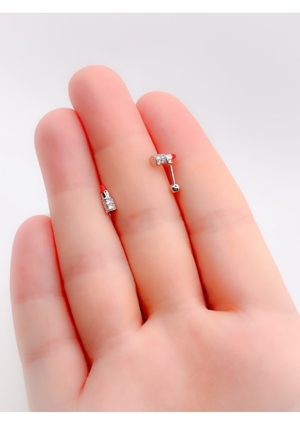Cerrrahi Çelik Piercing ( Pirsing ) Ruj Figürlü Tragus Helix Piercing (1ADET) modelleri