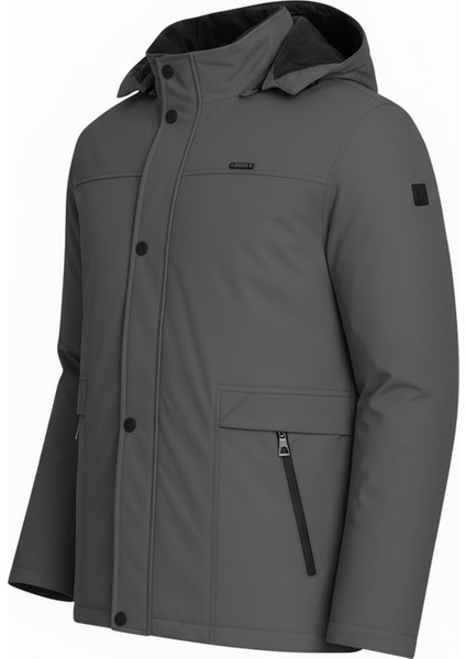 Erkek Gri %100 Su ve Rüzgar Geçirmez Kürklü Çıkartılabilir Kapüşonlu Mont&kaban fiyatları