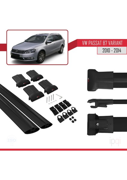 Volkswagen Passat B7 (3c) Variant 2010-2014 Arası ile Uyumlu Fly Model Ara Atkı Tavan Barı Siyah 2 Adet indirimleri