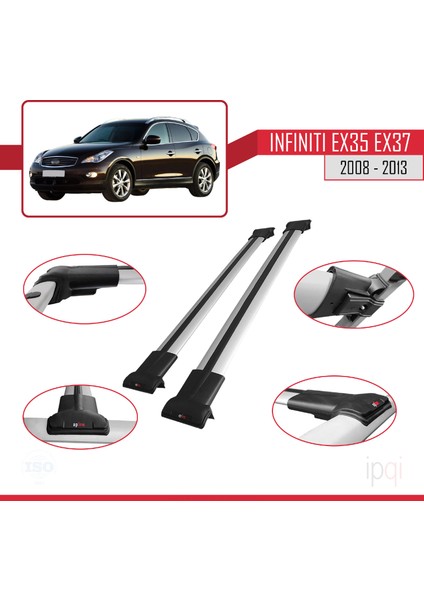 Infiniti EX35 EX37 2008-2013 Arası ile Uyumlu Fly Model Ara Atkı Tavan Barı Gri 2 Adet modelleri