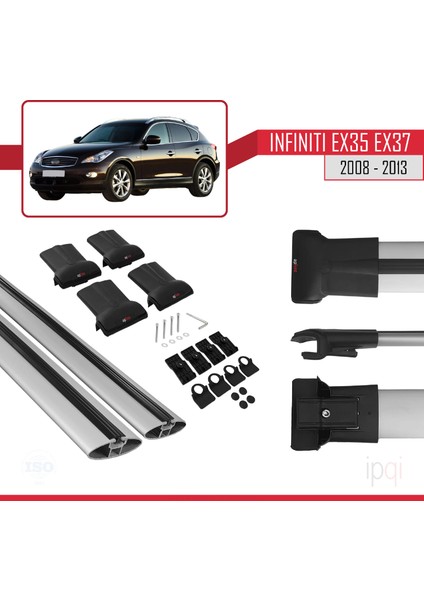 Infiniti EX35 EX37 2008-2013 Arası ile Uyumlu Fly Model Ara Atkı Tavan Barı Gri 2 Adet indirimleri