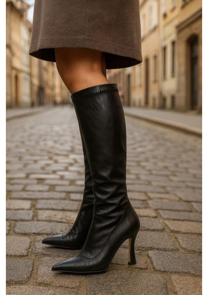 Diz Altı Streç Kadın Topuklu Çizme fiyatları