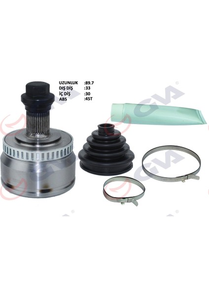 Aks Kafası Dış Ön A4-Passat 1.8t 96-01 Abs Li 45 Diş 33X30X53 92MM