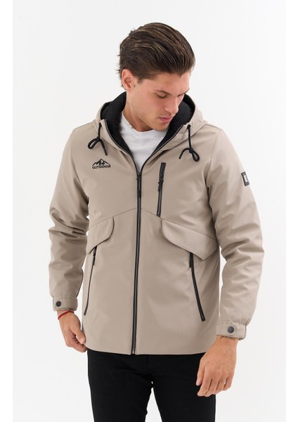 Erkek Siyah Outdoor Su Itici Kapüşonlu Kaban – Rüzgar Geçirmez, Hafif ve dayanıklı fiyatları