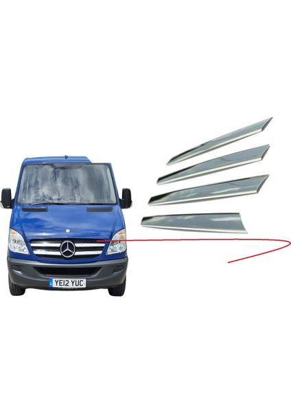 Mercedes Sprinter Ön Panjur 2006-2013 Paslanmaz Çelik - 4 Parça