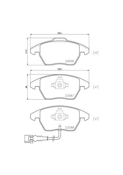 Ön Balata Fişli Caddy Iıı 04 Golf Iv V Vı 97 Jetta Passat 05 Polo 09 Octavıa 04
