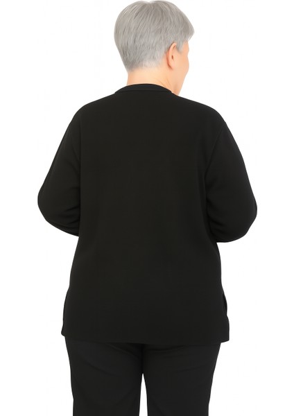 Düğmeli Cepli Çelik Örgü Klasik Anne Hırka fırsatları