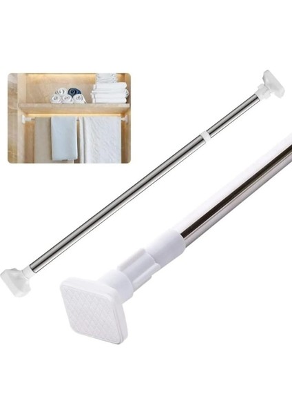 2 Metre Uzayan Teleskopik Boru Askılık Ayaklı, Modern Gri Tasarım, Yer Kazandıran Organizer indirimleri