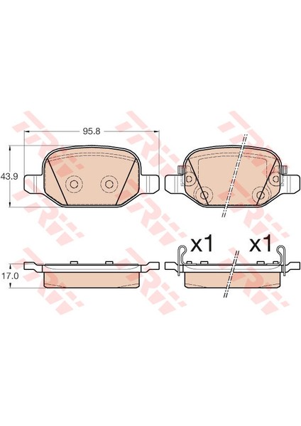 Arka Fren Balatası Fıat 500L 12 0.9 1.3dmtj 1.4 1.6d Mtj