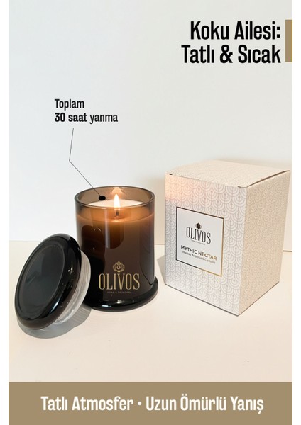 Mythic Nectar Bal Kokulu Mum 200 G | 30 Saat Yanma – Premium & Dekoratif Hediye indirimleri