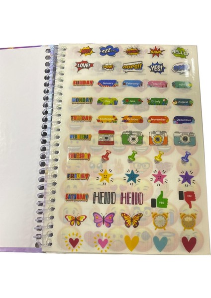 Zamansız Haftalık Planlayıcı , Tarihsiz Ajanda , Süresiz Ajanda , Stickerlı Spiralli Sert Kapak
