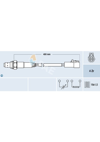 Oksıjen Sensoru Ford Fıesta V Jh . Jd : 01 08 Ka Rb : 1.3 I 02 08