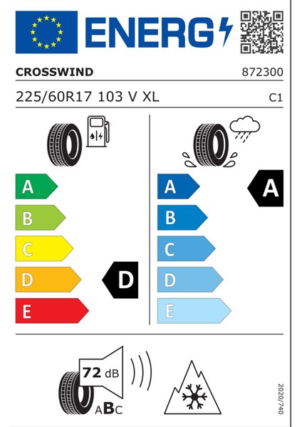 Crosswınd 225/60R17 103V Xl Grıp Peak Wınter 2025 Kış Lastiği fiyatları