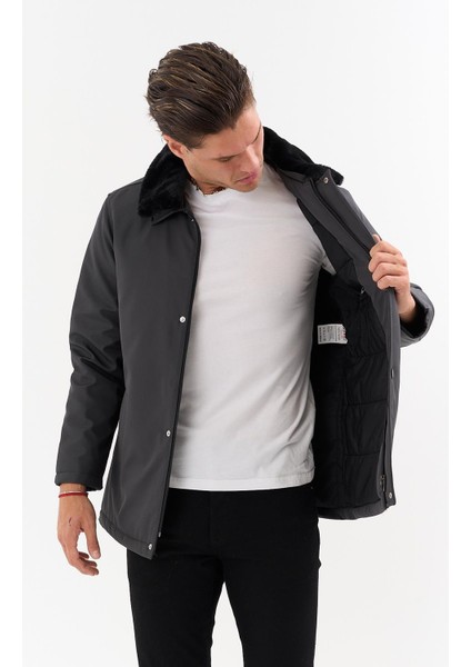 Erkek Gri Yakası Çıkartılabilir Kürklü Su Itici Içi Kürklü Kaban – Rüzgar Geçirmez, Hafif ve dayanıklı modelleri