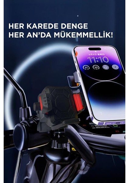 JX-063 Siyah Plastik Motosiklet Sabitleyici 360° Döner Telefon Tutucu fiyatları