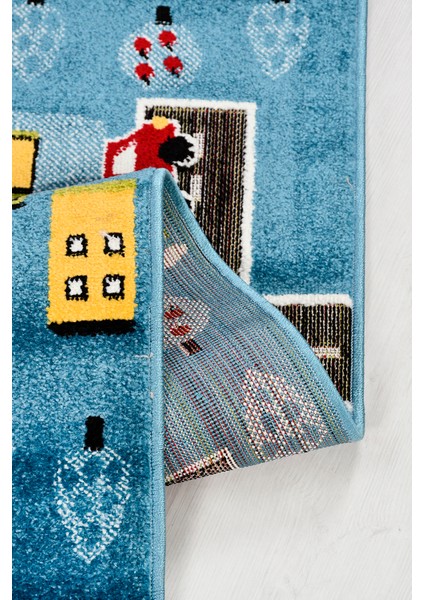 Oyun Şehri Çocuk Oyun Halısı | 3 Boyutlu Araba Yolu Desenli, Tozumaz, Kolay Temizlik, Jüt Tabanlı indirimleri