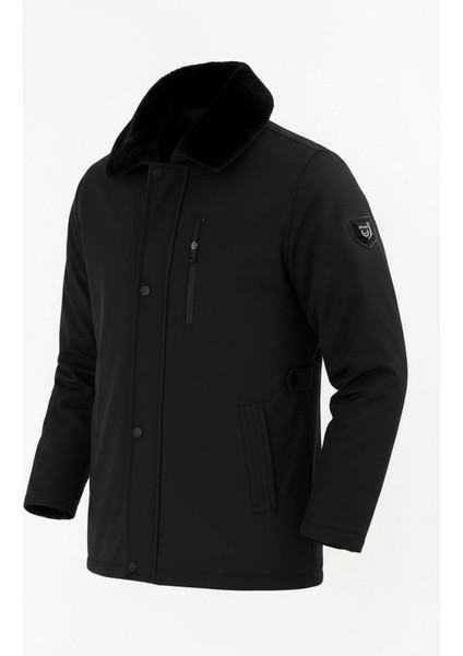 Erkek Siyah Yakası Çıkartılabilir Kürklü Su Itici Içi Kürklü Kaban – Rüzgar Geçirmez, Hafif ve dayanıklı fiyatları