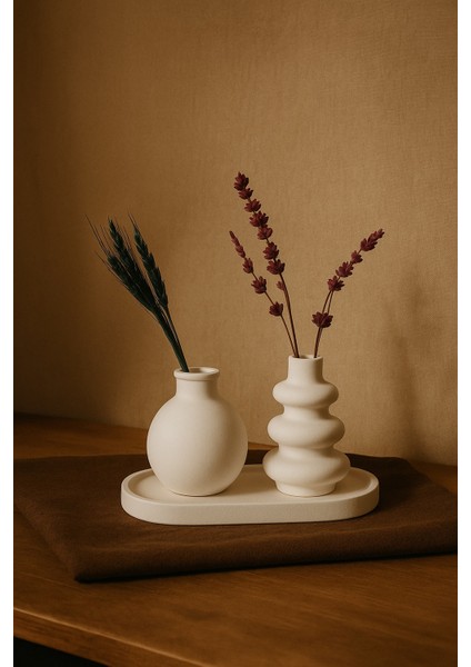 Üçlü Dekoratif Mini Vazo Seti