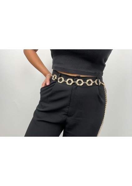 Bükümlü Halkalı Altın Zincir Kemer fiyatları