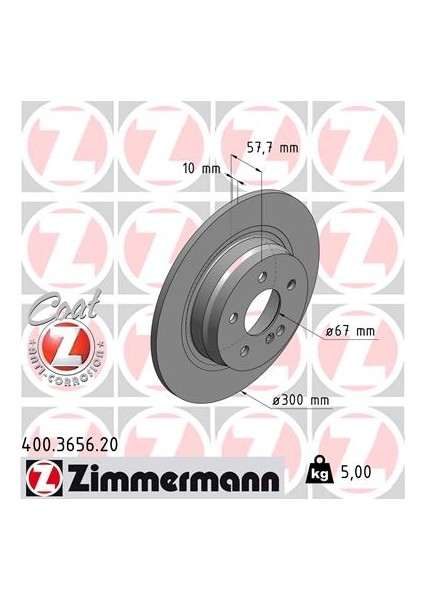 Fren Dıskı Arka Mercedes W204 S204 C204 C207 A207