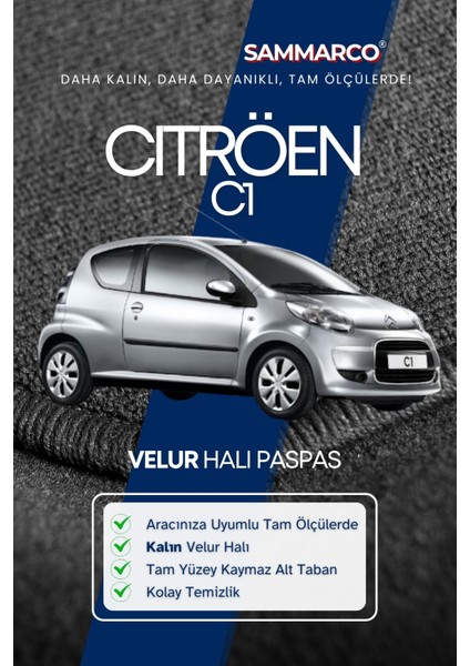 Citröen C1 2005 Halı Paspas Velur Paspas Kumaş Paspas Oto Paspas fiyatları