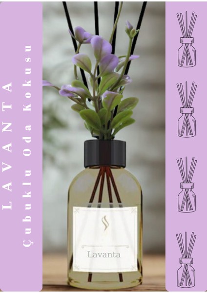 1 Adet Koku Giderici Banyo Tuvalet Oda Kokusu Lavanta 50ml Yapay Çiçekli
