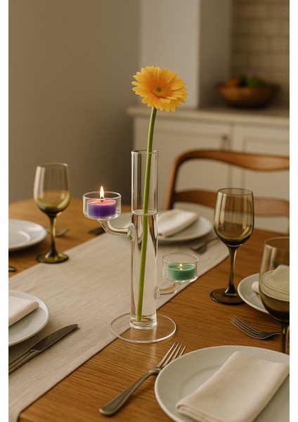 Cam Şamdan 24 cm fiyatları