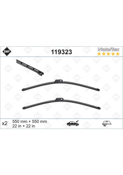 Msa-Shop Silecek Süpürgesi Ön A4-A6 550 x 550 mm