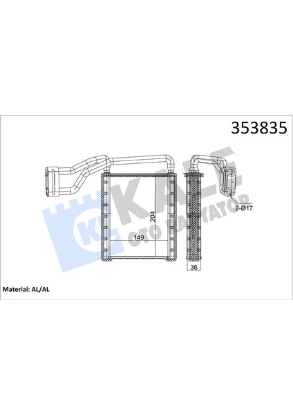 Kalorıfer Radyatoru Arka Transıt V363 14 17 Custom V362 14 17