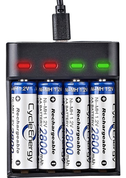 Pil Şarj Cihazı (Dört Yuvalı) - 1.2V Ni-Mh / Ni-Cd Aa / Aaa / GT-BC07