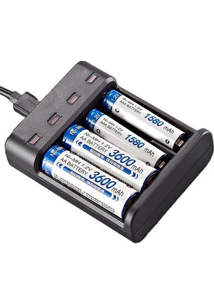 Pil Şarj Cihazı (Dört Yuvalı) - 1.2V Ni-Mh / Ni-Cd Aa / Aaa / GT-BC07