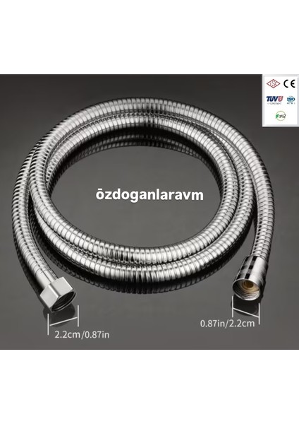 Üniversal Krom Duş Banyo Spirali Hortumu 150 cm
