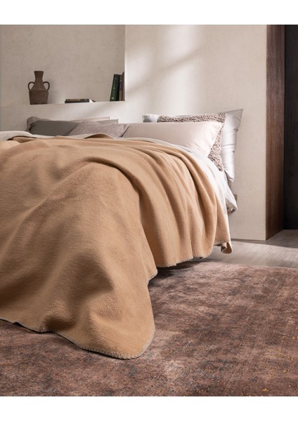 Caureo Çift Kişilik Jakarlı Pamuklu Battaniye - Bej/ekru modelleri