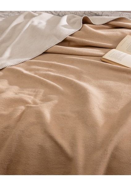 Caureo Çift Kişilik Jakarlı Pamuklu Battaniye - Bej/ekru indirimleri